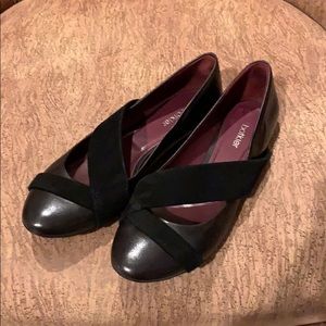 Botkier Black Leather/Suede Ballet Flats